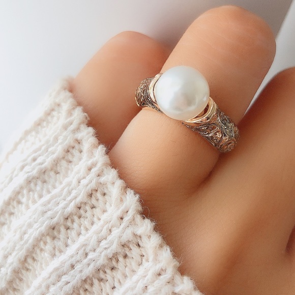 Jewelry - S925 Gold Pearl Ring